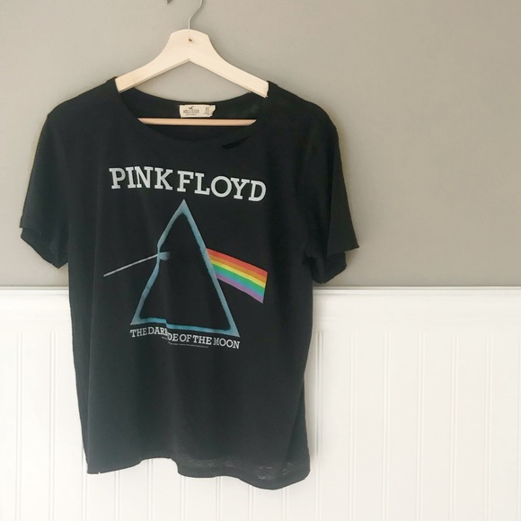 Hollister Tops - Pink Floyd XS Black Hollister Distressed Band Tee